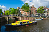 Boot auf dem Prinsengracht-Kanal,Amsterdam,Niederlande,Europa