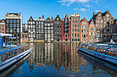 Dancing houses at Damrak, Amsterdam, The Netherlands, Europe