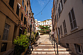 Gibraltar Castle Steps,schöne Wohngegend auf dem Hügel der engen Gassen,Gibraltar,Europa