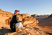 Bedouin in the Wadi Rum desert, Jordan, Middle East