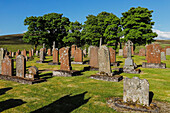 Der historische Friedhof in dieser ehemaligen Bergbausiedlung und dem zweithöchsten Dorf Schottlands. Leadhills,South Lanarkshire,Schottland,Vereinigtes Königreich,Europa