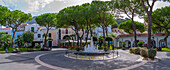 View of cafes and restaurants in Piazza Marina in Casamicciola Terme, Island of Ischia, Campania, Italy, Europe