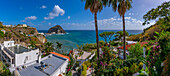 Blick auf Torre di Sant'Angelo von erhöhter Position in Sant'Angelo,Sant'Angelo,Insel Ischia,Kampanien,Italien,Europa