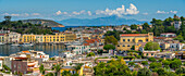 Ansicht der Chiesa di Santa Maria di Portosalvo und des Portos d'Ischia (Hafen von Ischia),Insel Ischia,Kampanien,Italien,Europa