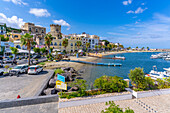 View of cafes and bars on Via Marina, Forio, Island of Ischia, Campania, Italy, Europe