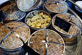 Various Dim Sum in bamboo steamed bowl, Ho Chi Minh City, Vietnam, Indochina, Southeast Asia, Asia, Asia