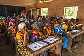 Adult literacy class in Mitro, Benin, West Africa, Africa