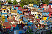 Stadtviertel entlang des Kali-Code-Flusses,Yogyakarta,Insel Java,Indonesien,Südostasien,Asien