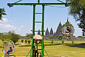 Mobile lifting chair, tourist attraction at Prambanan Temple Compounds, UNESCO World Heritage Site, region of Yogyakarta, Java island, Indonesia, Southeast Asia, Asia