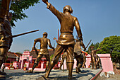 War monument, in memory of the Yellow War (Perang Kuning) between Javanese together with Chinese people and Dutch colonialism, beside the Cu An Kiong Chinese Temple, Lasem, Java island, Indonesia, Southeast Asia, Asia