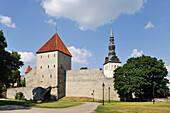 Fortifications tower and Niguliste church, UNESCO World Heritage Site, Tallinn, Estonia, Europe