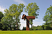 Works of the Spanish Basque sculptor Eduardo Chillida, 1924-2002, open-air Chillida-Leku Museum, Hernani, province of Gipuzkoa, Basque Country, Spain, Europe