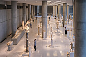 Objects on display at the Acropolis Museum, an archaeological museum located in the historic center of Athens, Greece, Europe