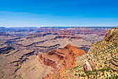 Grand Canyon,von der Hermit Road in der Nähe des Great Mohave Wall Viewpoint,Grand Canyon National Park,UNESCO-Weltnaturerbe,Arizona,Vereinigte Staaten von Amerika,Nordamerika