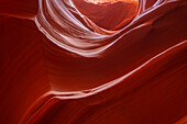 Abstrakte Details einer orangefarbenen Slot-Canyon-Wand,Antelope Canyon X,Page,Arizona,Vereinigte Staaten von Amerika,Nordamerika