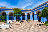 Blue section of Cloister and Monastery of Santa Catalina de Siena, UNESCO World Heritage Site, Arequipa, Peru, South America