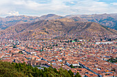 Blick von oben auf Cusco,UNESCO-Welterbe,Region Cusco,Peru,Südamerika