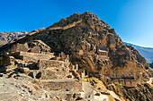 Ruinen in der archäologischen Stätte von Ollantaytambo,Heiliges Tal,Peru,Südamerika