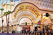 The historic Golden Nugget Casino and Hotel, part of the Fremont Street Experience, Las Vegas, Nevada, United States of America, North America