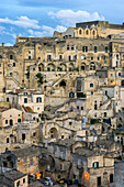 Matera ancient city traditional stone houses in detail, Matera, Basilicata, Italy, Europe