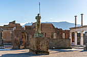 Centaur statue in Pompeii, UNESCO World Heritage Site, archaeological site of ancient city destroyed by Mount Vesuvius volcanic eruption, near Naples,Campania, Italy, Europe