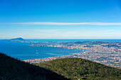 Naples city viewpoint from Mount Vesuvius volcano, Naples, Campania, Italy, Europe