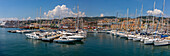 Panoramic view of Marina Porto Antico, Genoa, Liguria, Italy, Europe