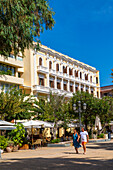 Shops and Restaurants on the Passeig de Vara de Rey, Ibiza Town, Ibiza, Balearic Islands, Spain, Mediterranean, Europe