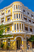 Shops and Restaurants on the Passeig de Vara de Rey, Ibiza Town, Ibiza, Balearic Islands, Spain, Mediterranean, Europe