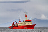 Argentinisches Schiff Puerto Deseado auf dem Weg von Ushuaia,Argentinien,zur Antarktischen Halbinsel in der Antarktis,Südpolarmeer,Polargebiete