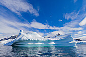 Iceberg in Lemaire Channel on the western side of the Antarctic Peninsula during the summer months, Southern Ocean, Polar Regions