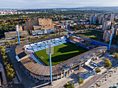 Aerial view of the La Romareda stadium, currently under renovation, Zaragoza, Spain