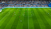 Aerial view of the Romareda soccer stadium during a Real Zaragoza match against UD Almeria