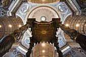 Rome, Italy, July 22 2017, This stunning artwork showcases the intricate design of Saint Peter's Baldacchino, highlighting its grandeur and historical significance.