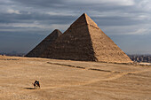 The pyramids of Cheops and Chephren, Giza, Egypt.