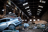 Interior of a factory. Effects of the DANA floods of October 29, 2024, in 19 Alicante street, Sedavi, Comunidad de Valencia, Spain