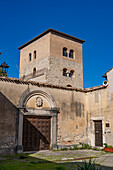 A tower at the Benedictine Abbey of Santa Maria of Farfa, Italy.