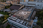 Helipad on the roof of a hospital