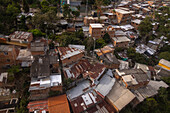 Cityscape of the slums in Medellin, Colombia