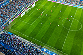 Aerial view of the Romareda soccer stadium during a Real Zaragoza match against UD Almeria