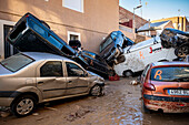 Effects of the DANA floods of October 29, 2024, in Ausias March street, Alfafar, Comunidad de Valencia, Spain