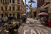 Streets around the Plaza de Bolívar in the city of Manizales in Colombia