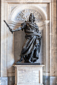 Rome, Italy, July 22 2017, This striking statue of Philip IV, created by Bernini, stands prominently in the Santa Maria Maggiore basilica in Rome.