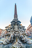 Fontana del Pantheon with ancient obelisk in Rome's historic center.