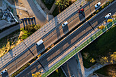 Aerial view of Ronda de la Hispanidad road in Zaragoza