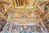 Rome, Italy, July 22 2017, The Room of Constantine depicts the battle against Maxentius in vibrant frescoes, showcasing pivotal historical moments in Rome.