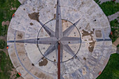 Aerial view of Multicaja-Zaragoza sundial, the largest sundial in the world, Zaragoza, Spain