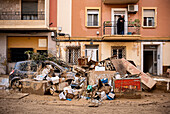 Effects of the DANA floods of October 29, 2024, street scene in Paiporta, Comunidad de Valencia, Spain