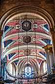 Lisbon, Portugal, March 1 2007, Beautiful interior view of the Se Cathedral in Lisbon, highlighting the ornate ceiling design and historic architecture. A glimpse into the artistic heritage and religious history of Portugal.