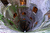 Looking down the 54 meter deep St. Patrick's Well, built in 1527, in the hilltop town of Orvieto, Italy.